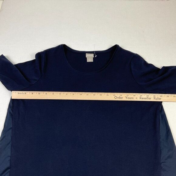 Chicos Womens Swing T-Shirt Blue Short Sleeve Tee Scoop Neck Top Size 2 L Large - Picture 7 of 11